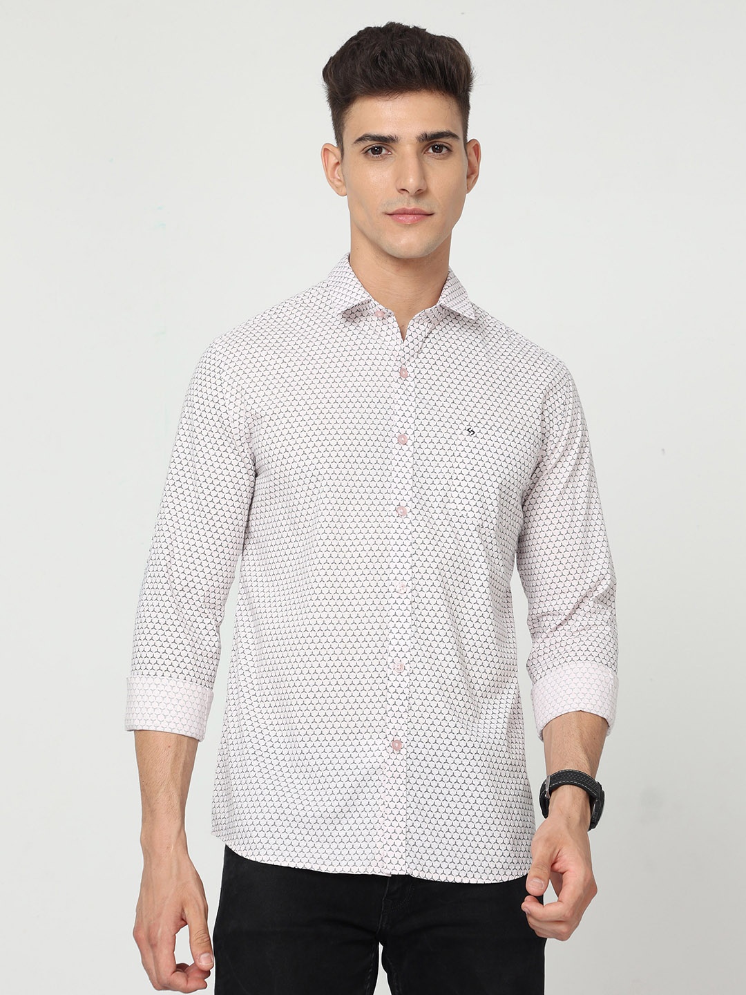 

Classic Polo Men Slim Fit Printed Casual Shirt, Pink