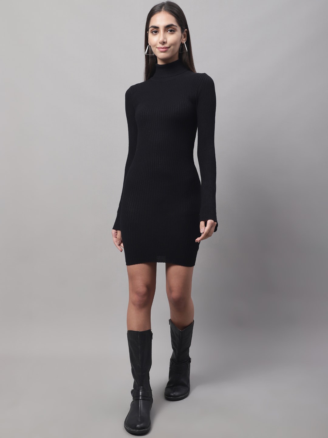 

NoBarr Turtle Neck Sheath Dress, Black