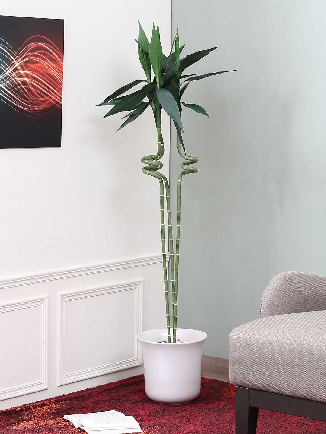 

Fourwalls Set Of 3 Green Artificial Dancing Bamboo Plants Without Pot