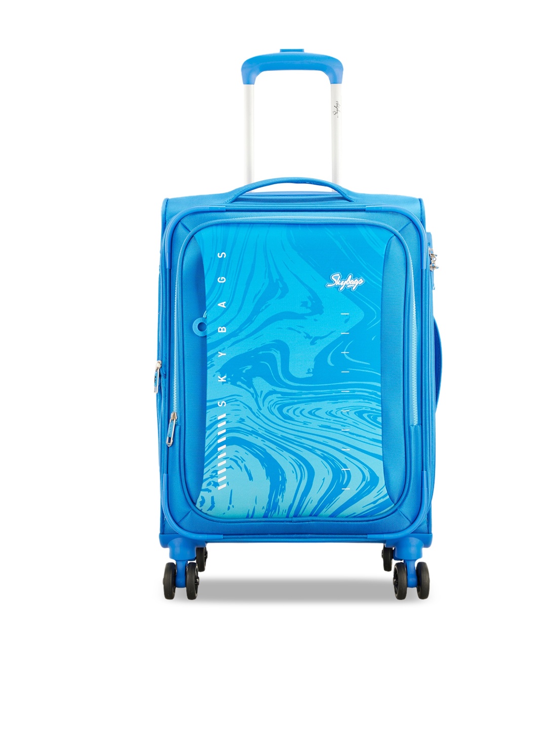 

Skybags Abstract Printed Detail Soft-Sided Small Trolley Suitcase, Blue