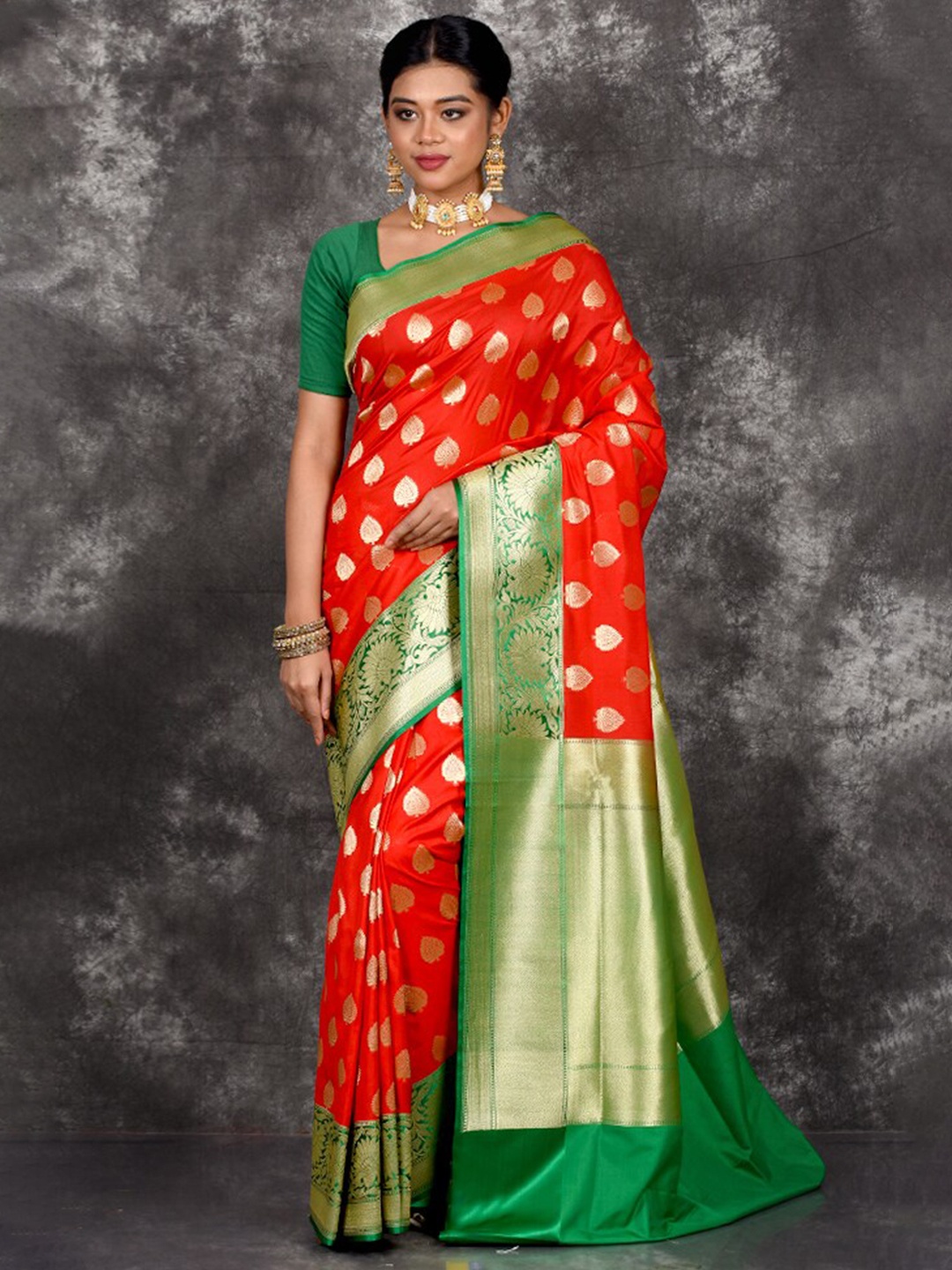 

AllSilks Woven Design Zari Uppada Saree, Red