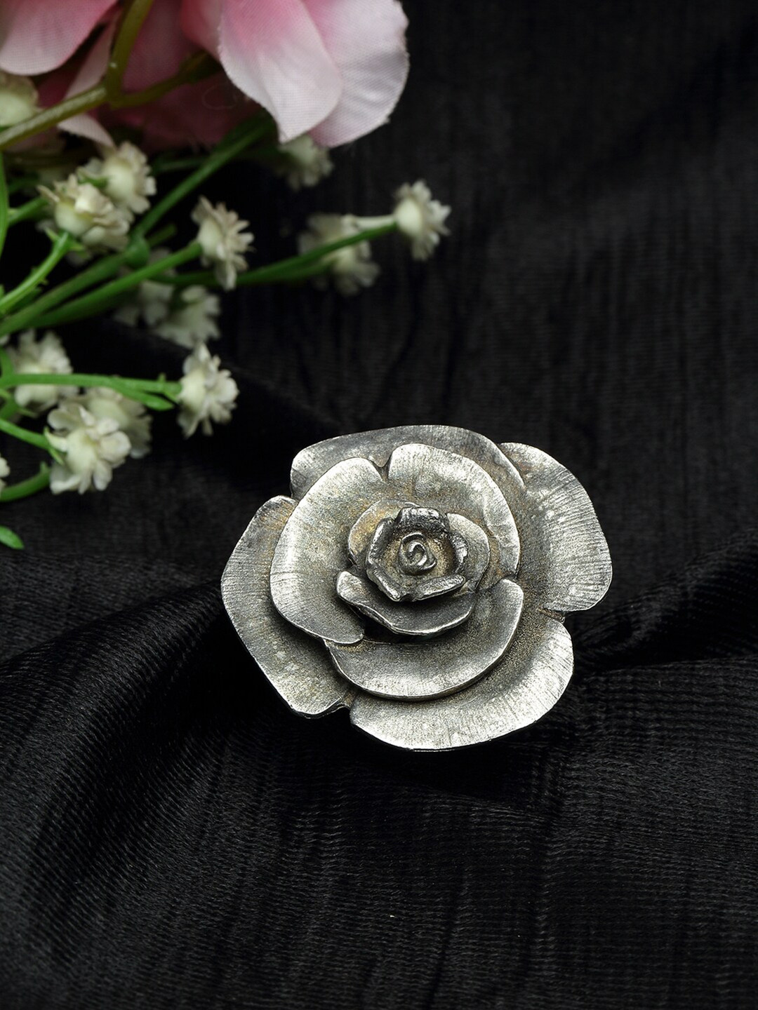 

Moedbuille Oxidised Silver-Plated Finger Ring, Sea green