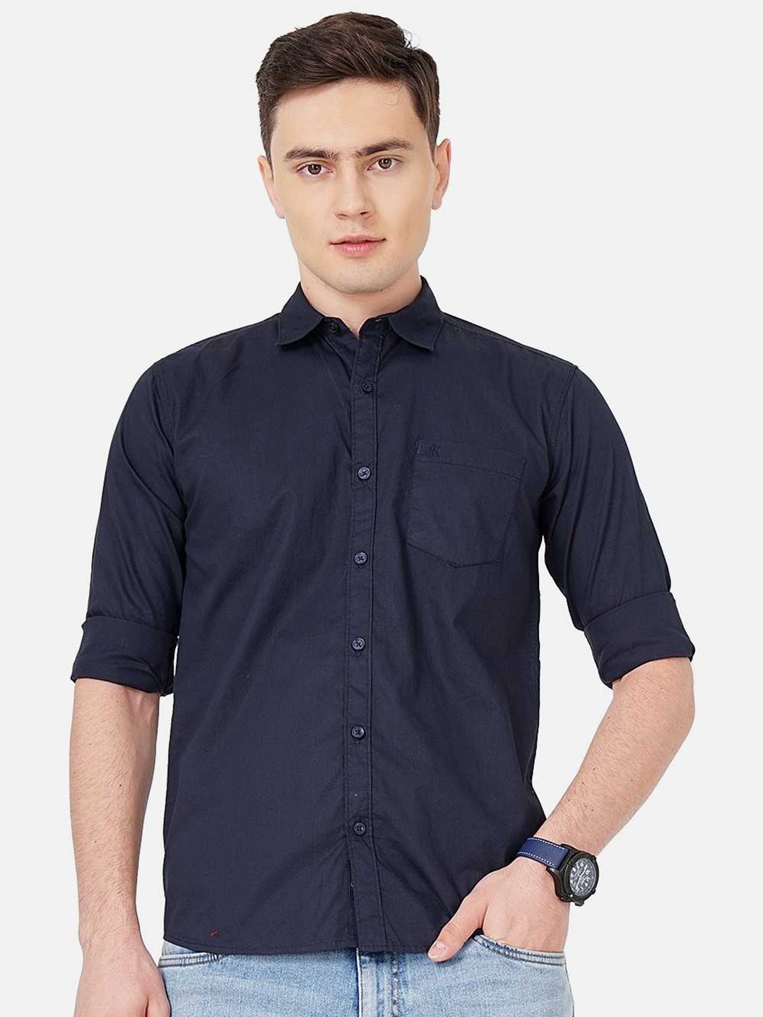 

SORATIA Slim Fit Casual Cotton Shirt, Navy blue