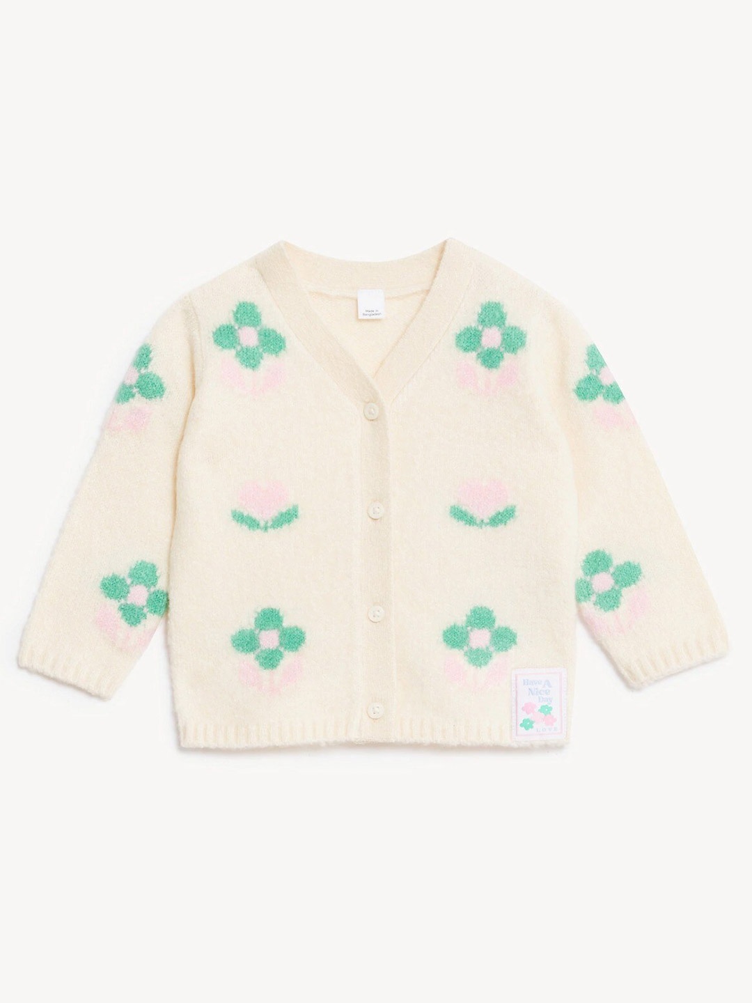 

Marks & Spencer Infants Girls Floral Printed Cardigan, Cream
