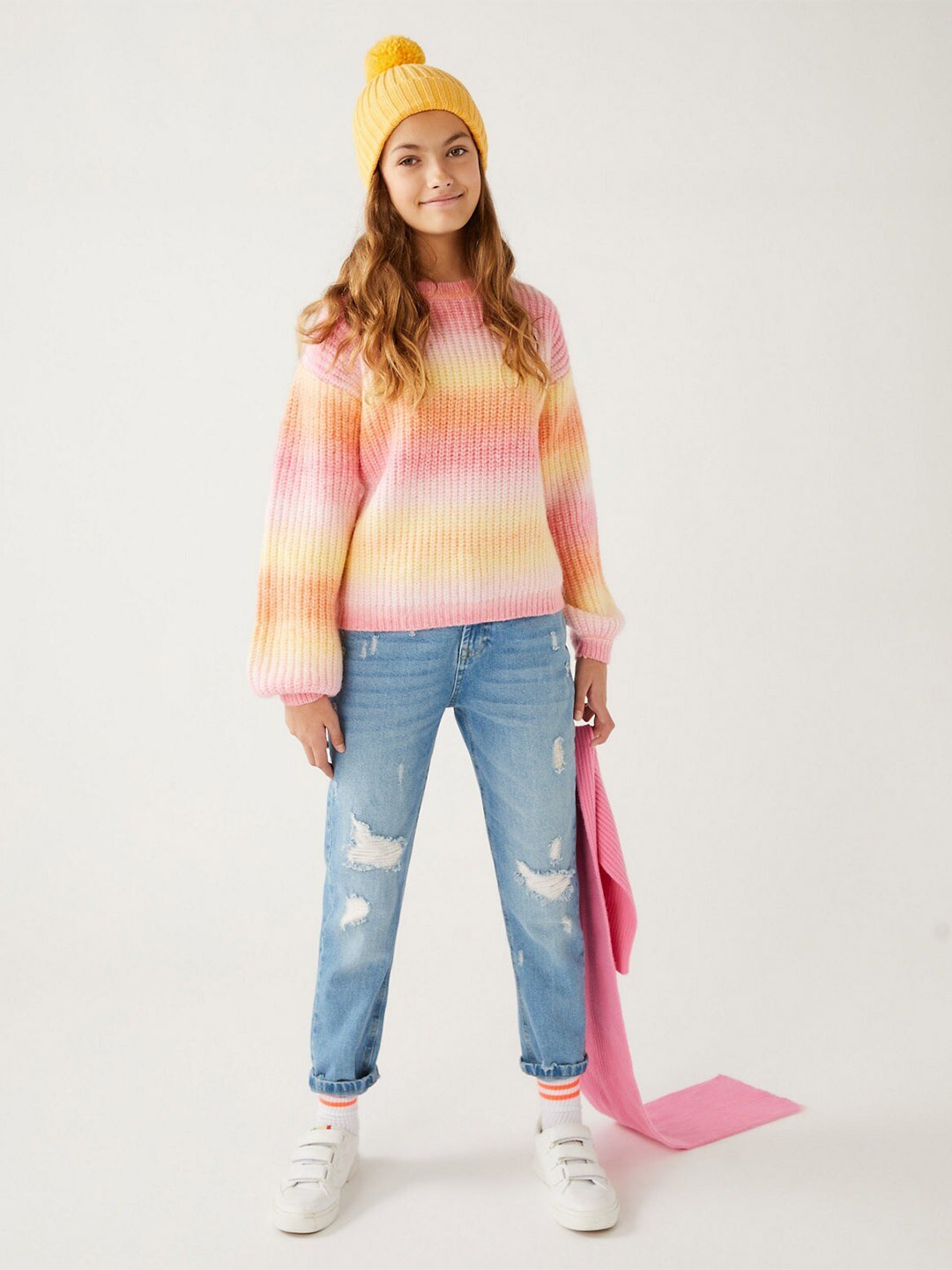 

Marks & Spencer Girls Colourblocked Acrylic Pullover, Pink