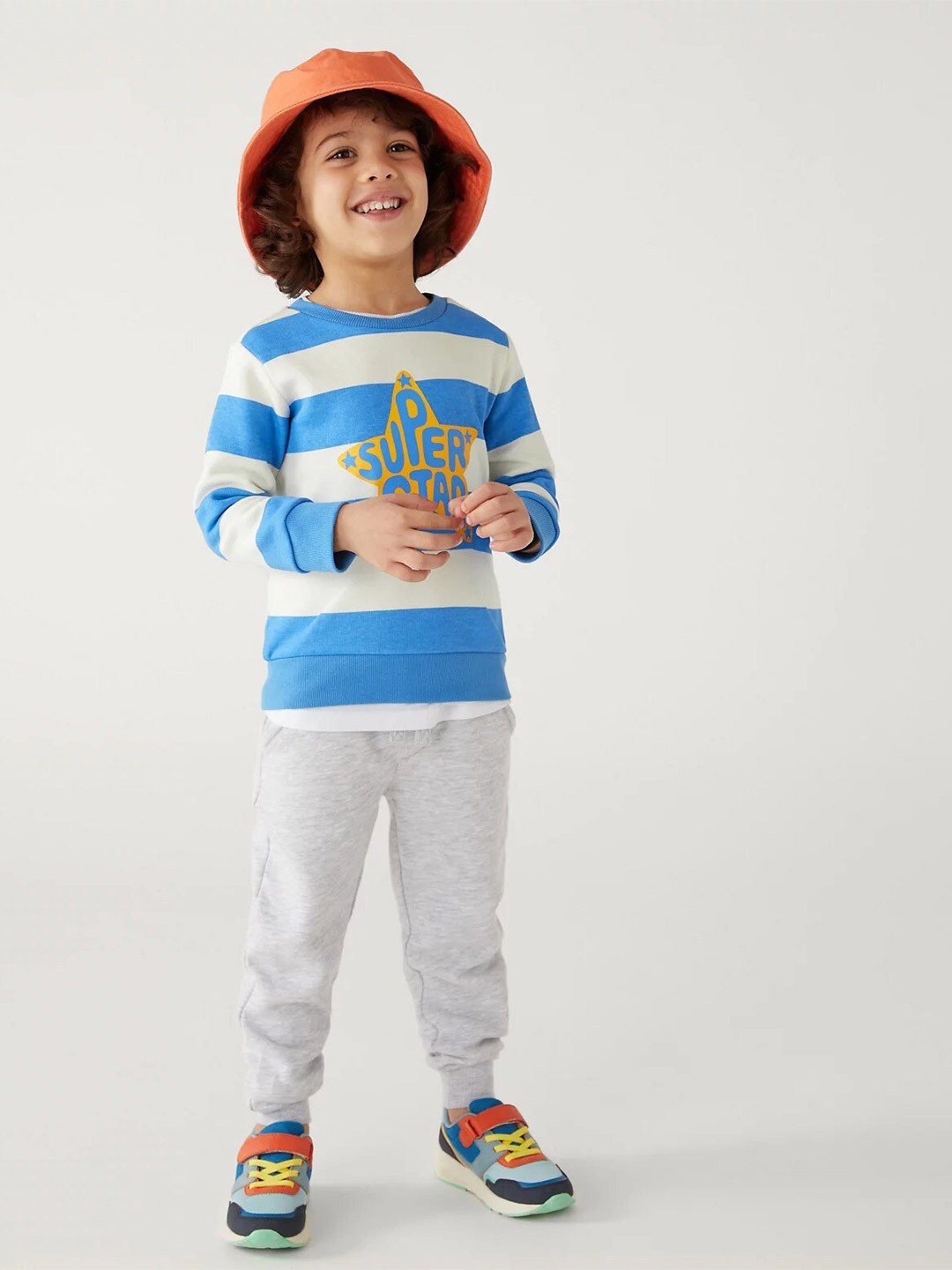 

Marks & Spencer Boys Striped Pullover Sweatshirt, Blue