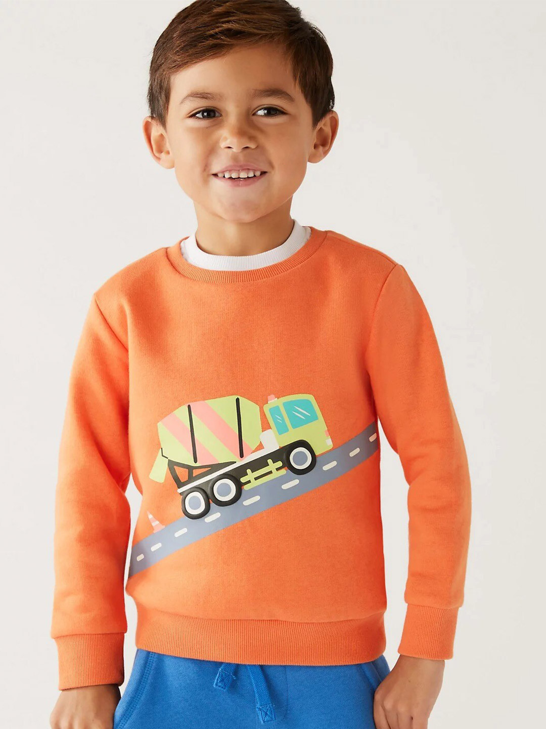 

Marks & Spencer Boys Printed Pullover Sweatshirt, Orange