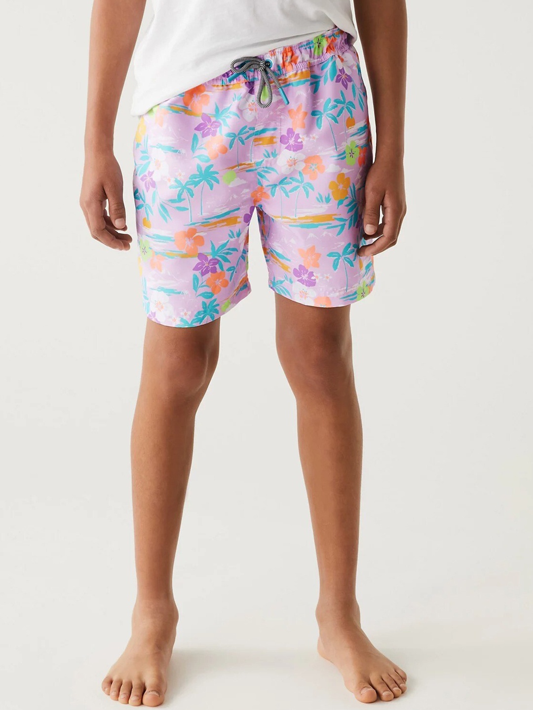 

Marks & Spencer Boys Tropical Printed Swim Bottom, Purple