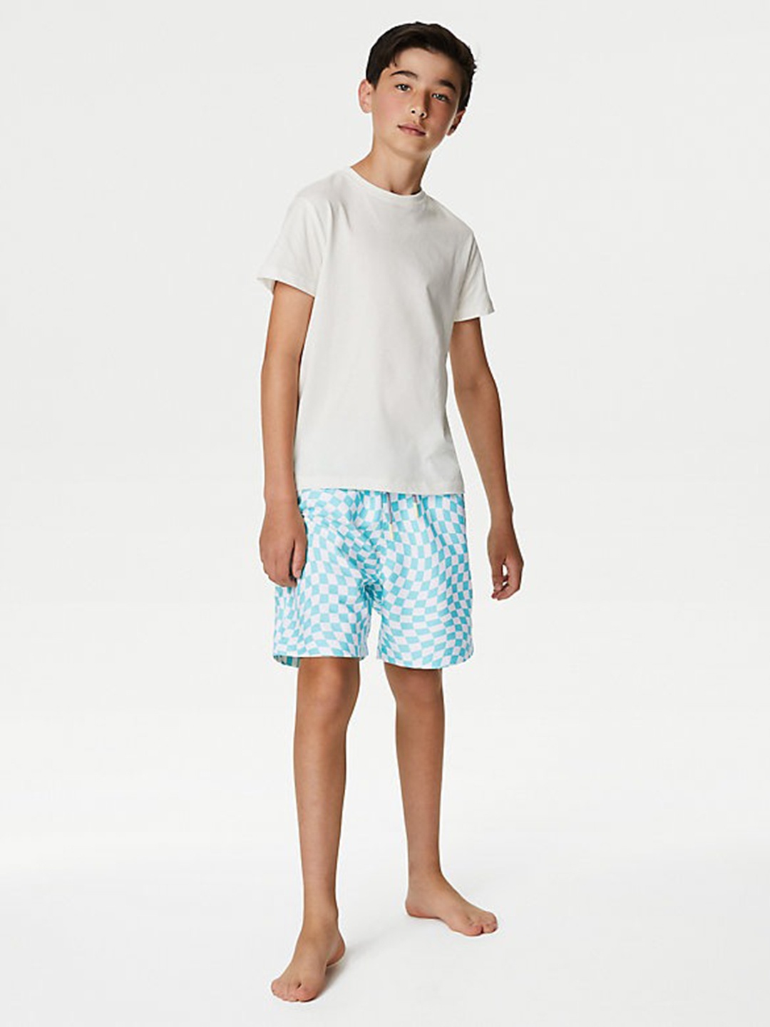 

Marks & Spencer Boys Checked Swim Bottoms, Blue