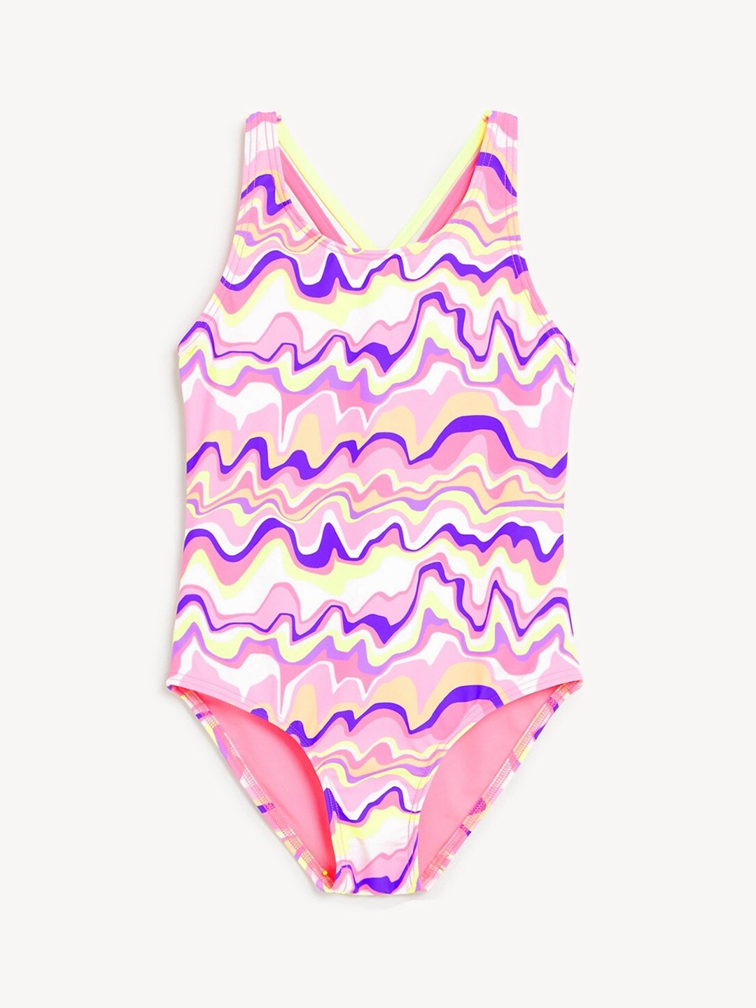 

Marks & Spencer Girls Abstract Printed Bodysuit, Pink