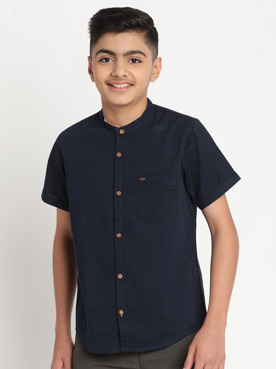 

Indian Terrain Boys Standard Casual Pure Cotton Shirt, Navy blue