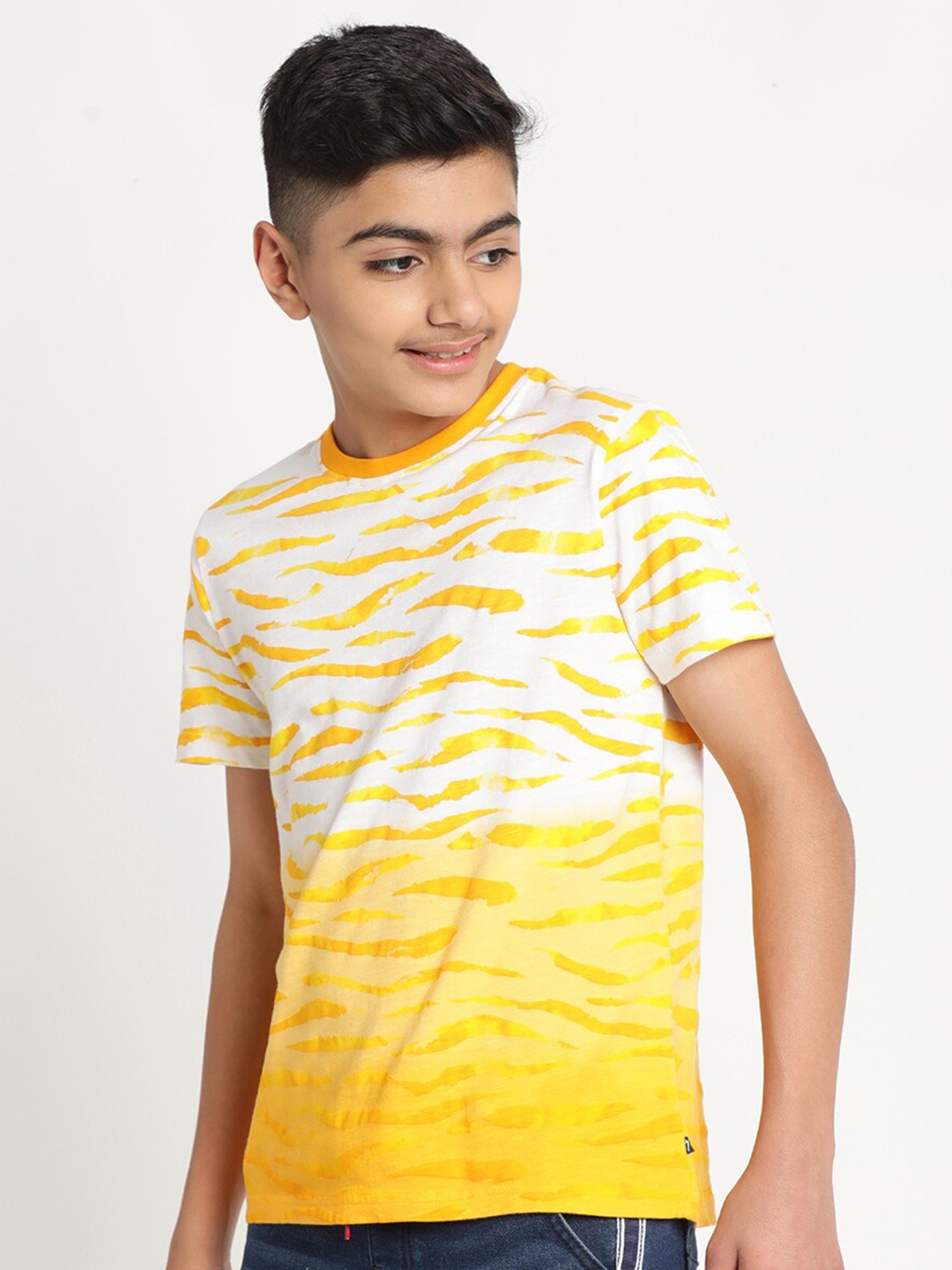 

Indian Terrain Boys Printed Pure Cotton T-shirt, White