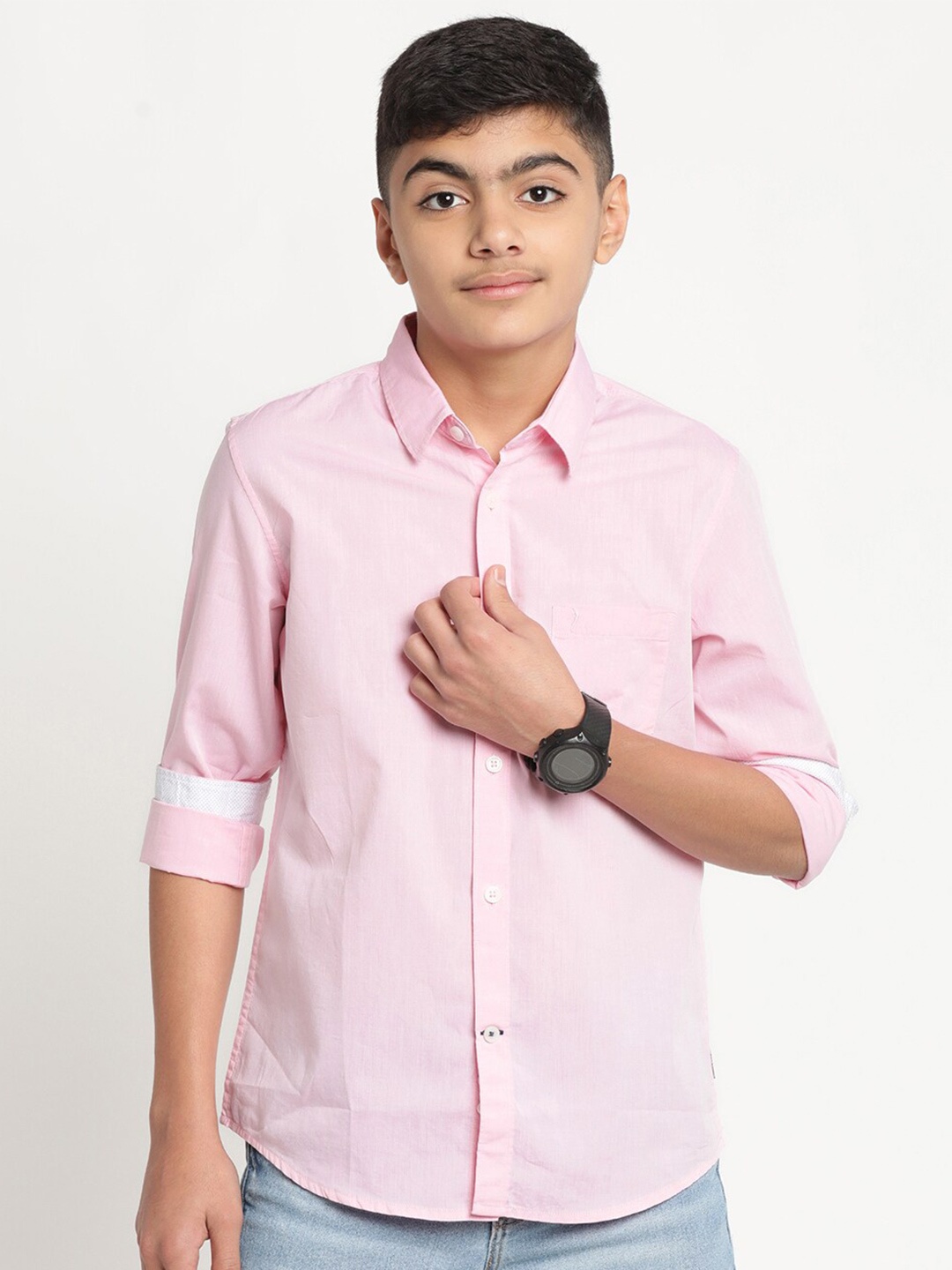 

Indian Terrain Boys Standard Casual Shirt, Pink