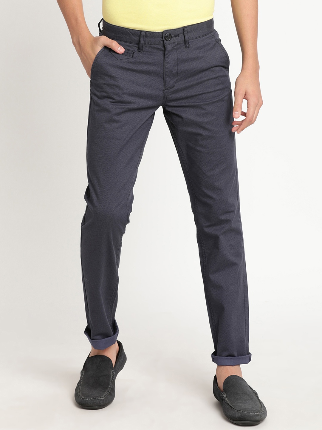 

Indian Terrain Boys Original Slim Fit Pure Cotton Trousers, Blue