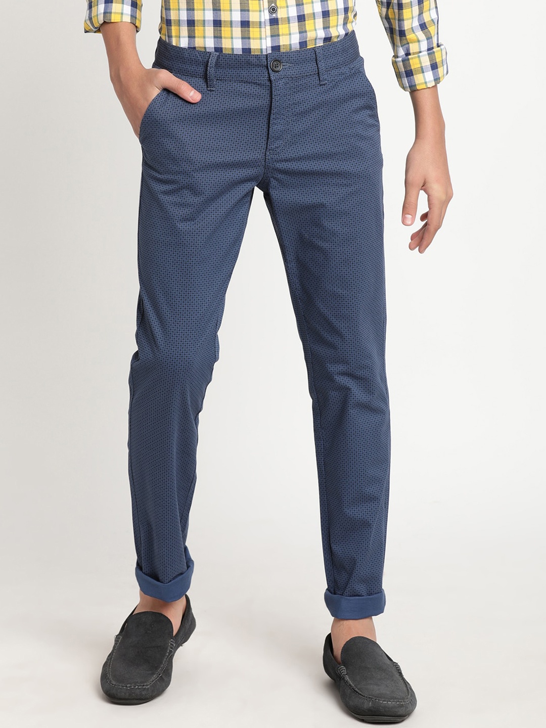 

Indian Terrain Boys Slim Fit Cotton Trousers, Blue