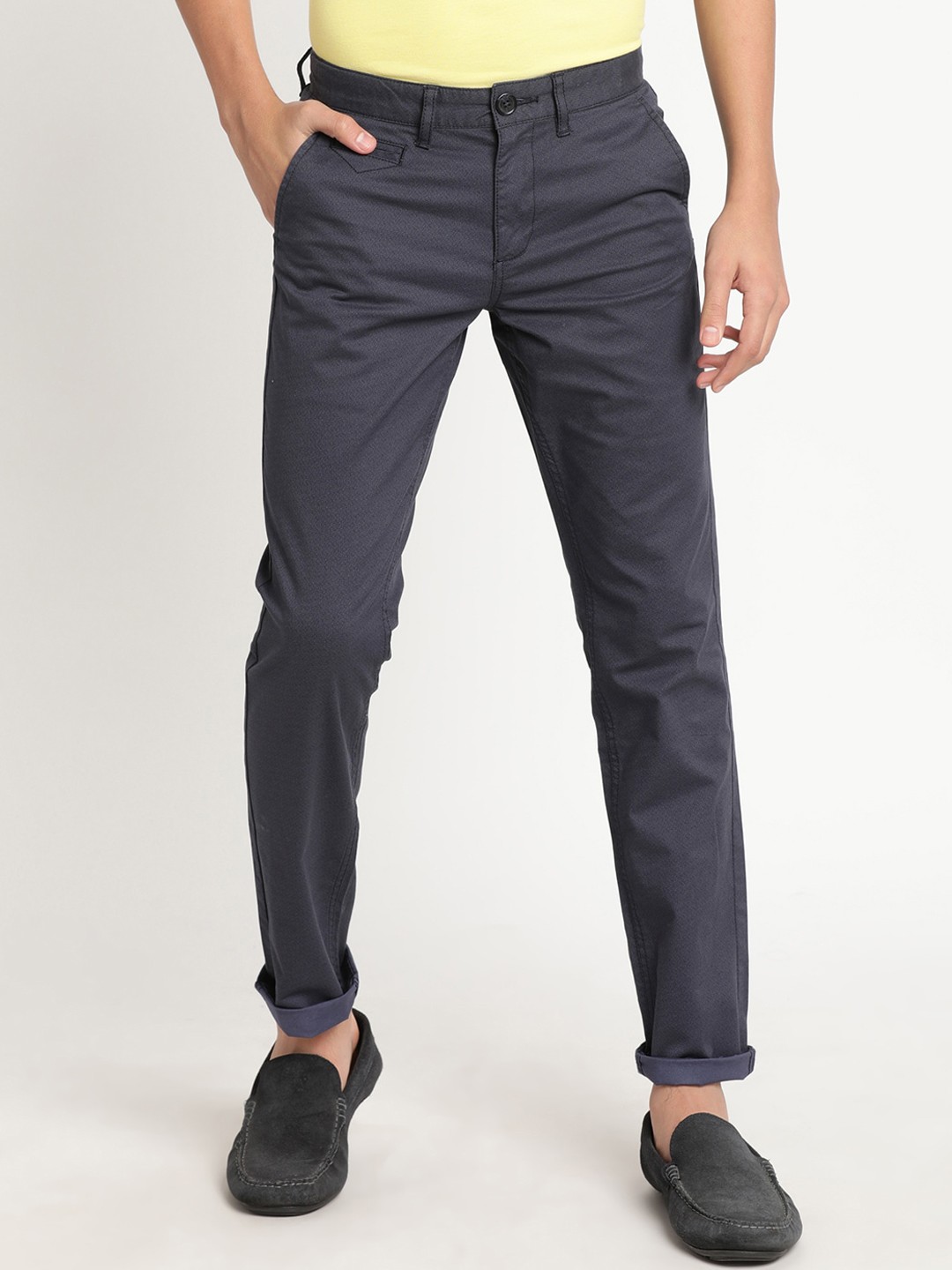 

Indian Terrain Boys Slim Fit Cotton Trousers, Navy blue