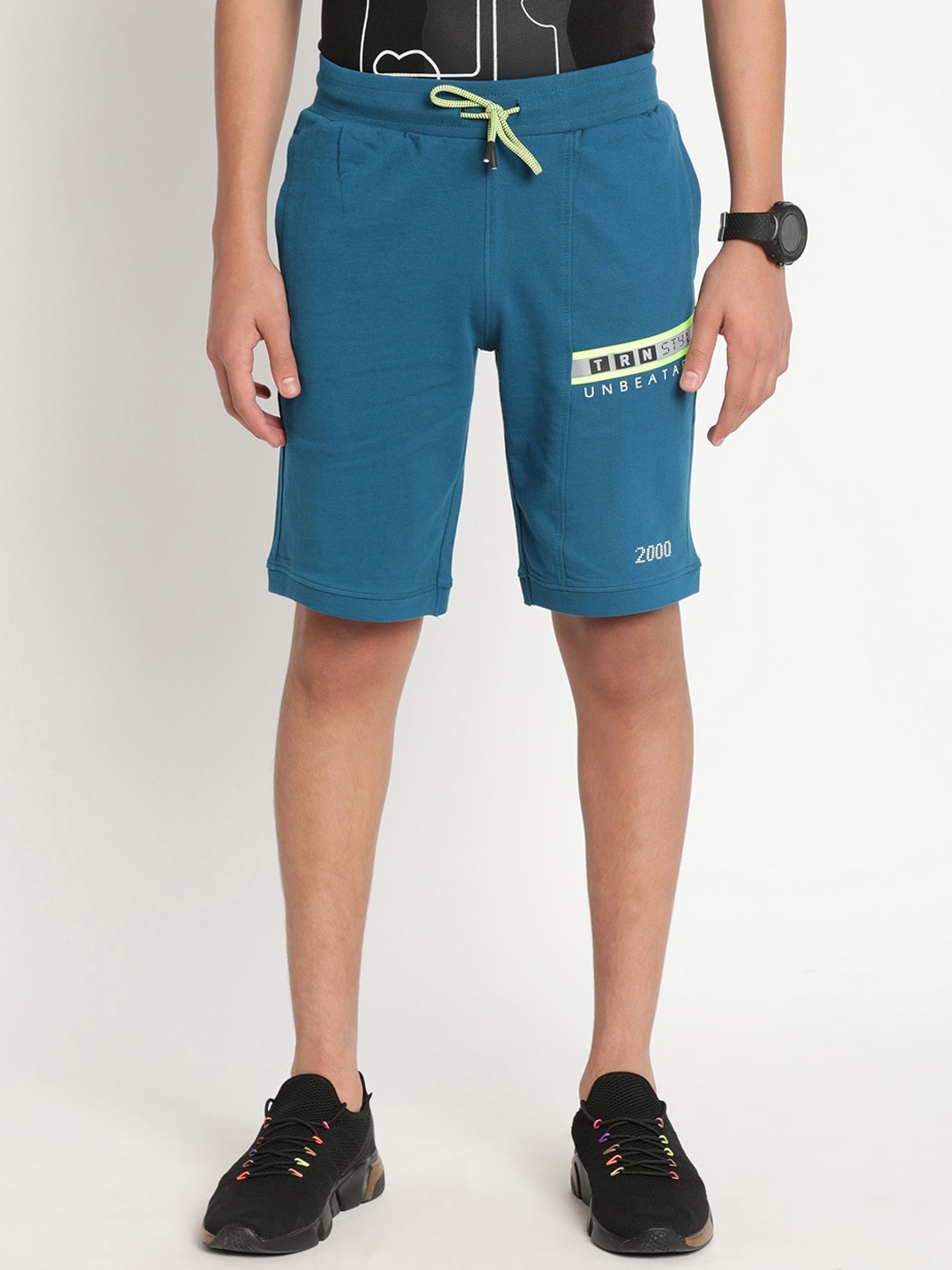 

Indian Terrain Boys Cotton Slim Fit Running Shorts, Blue