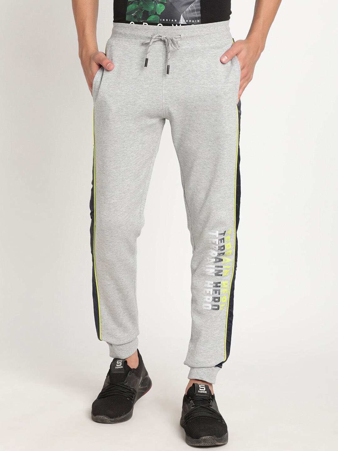 

Indian Terrain Boys Slim Fit Pure Cotton Joggers, Grey