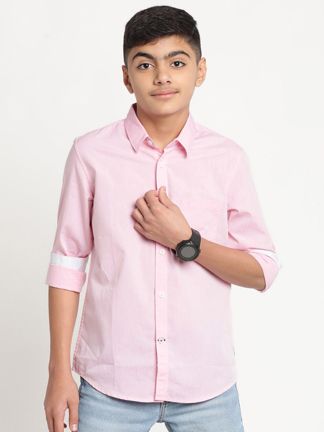 

Indian Terrain Boys Standard Casual Pure Cotton Shirt, Pink