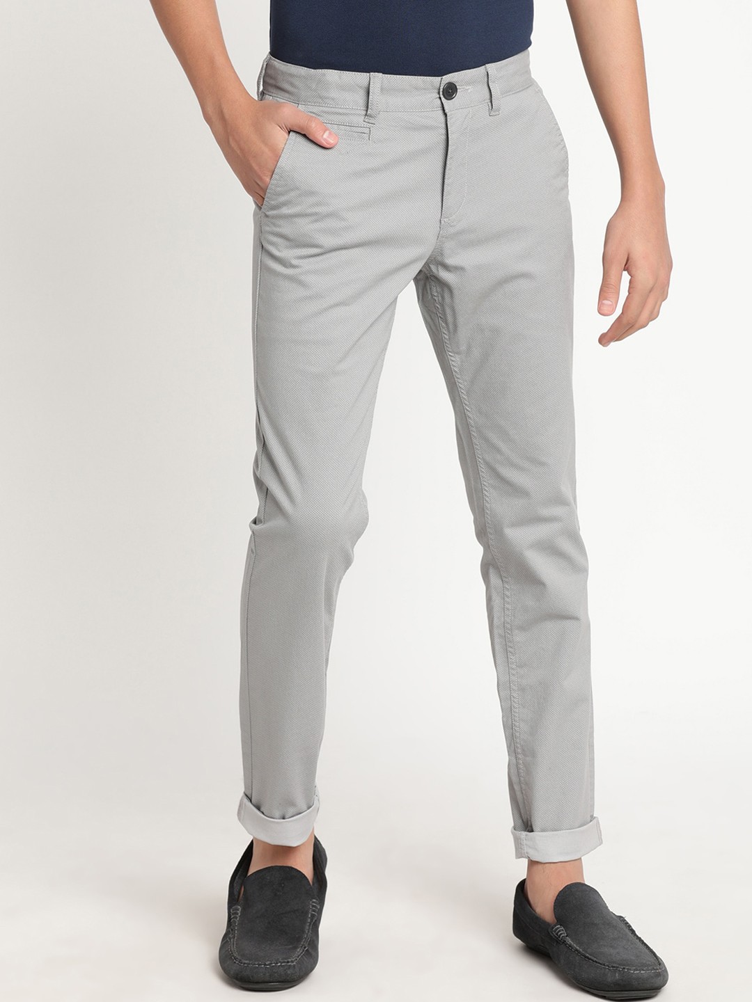 

Indian Terrain Boys Original Slim Fit Trousers, Grey