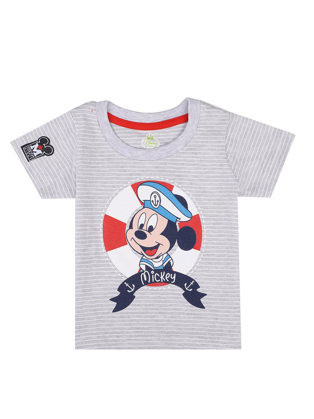 Bodycare Kids Boys Mickey Mouse Printed Cotton T-shirt, Grey