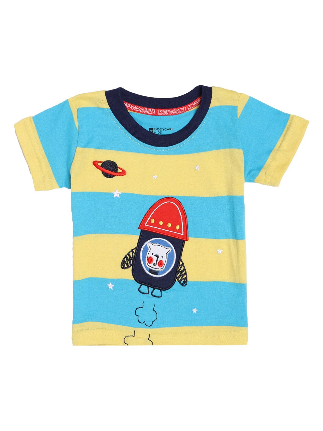 

Bodycare Kids Boys Striped Cotton T-shirt, Yellow