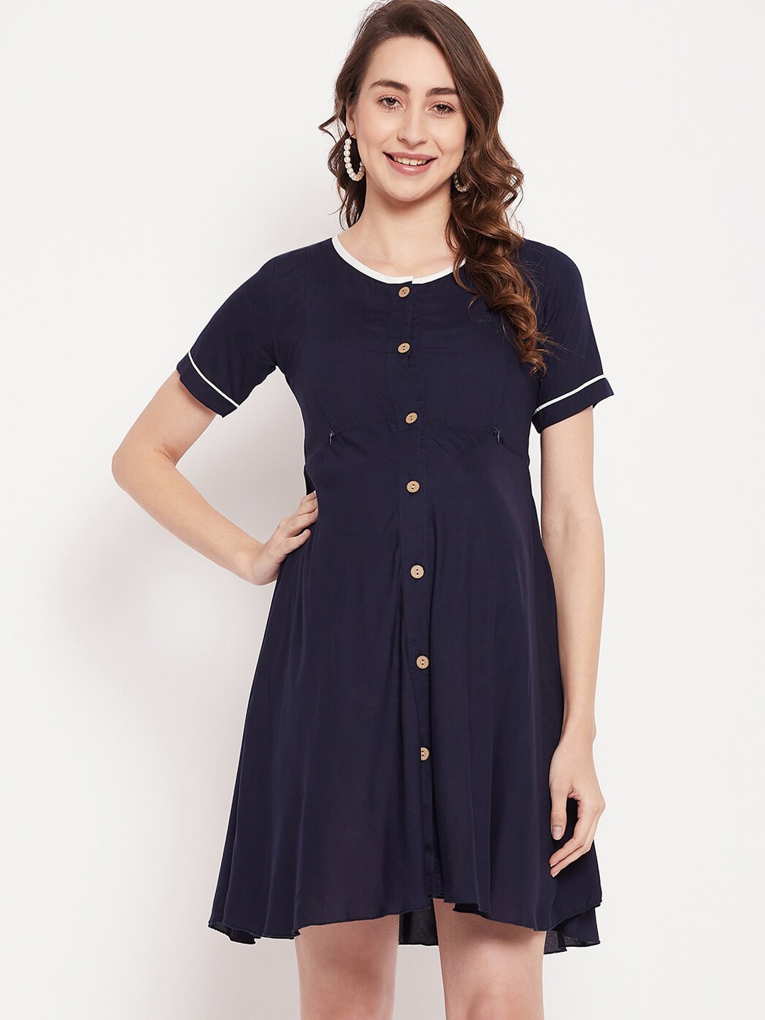 

NABIA Maternity Fit & Flare Dress, Blue