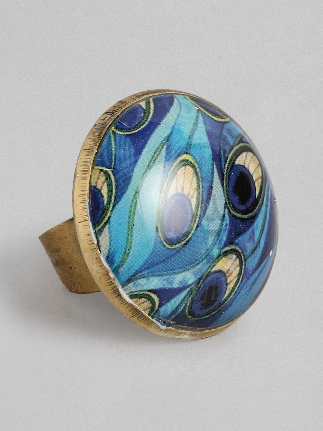 

Rang Gali Tribal Gold-Plated Finger Ring, Multi