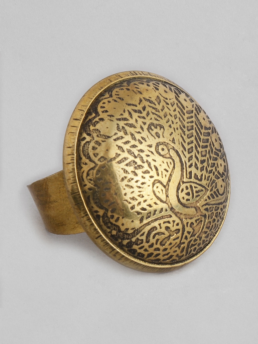

Rang Gali Women Gold-Plated Stainless Steel Temple Ring