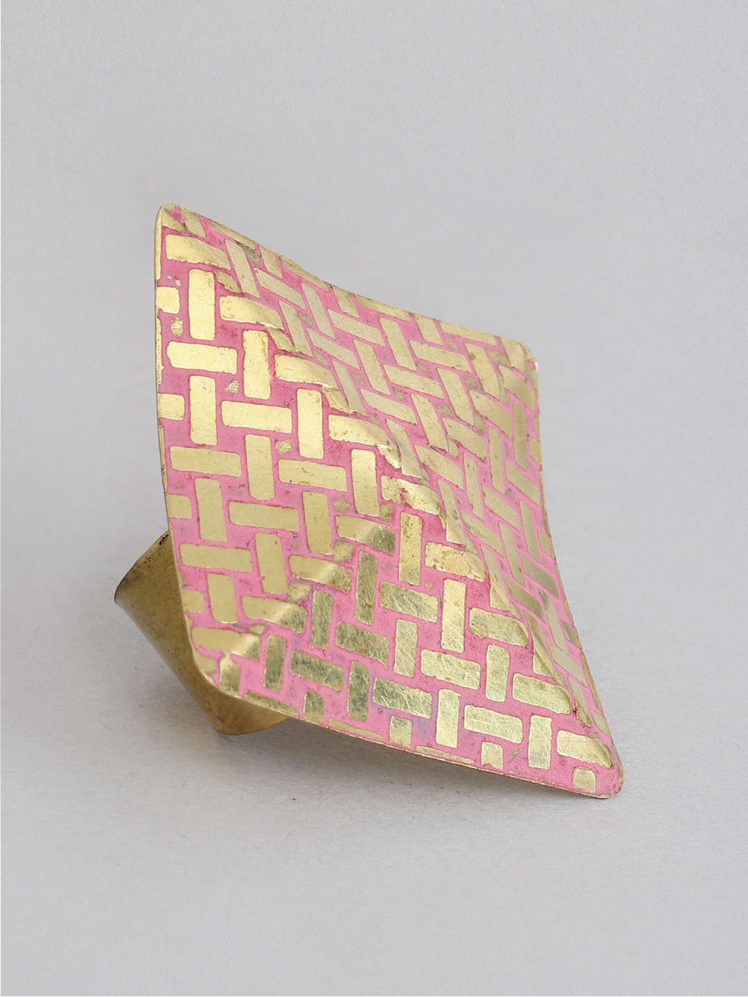 

Rang Gali Women Gold-Plated Adjustable Finger Ring, Pink