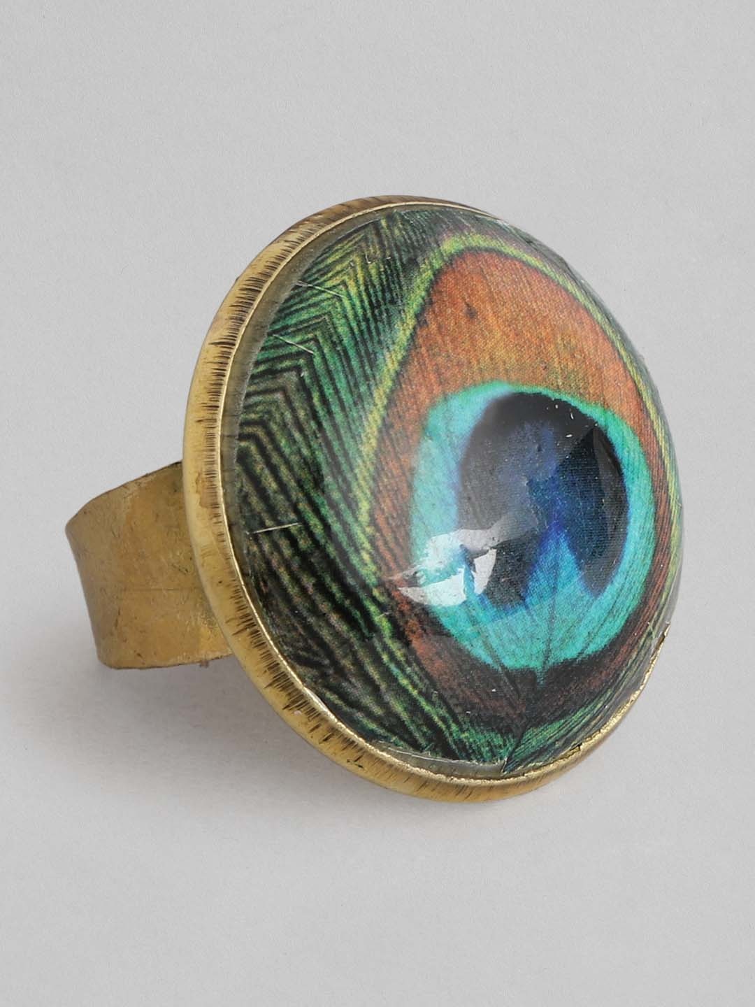 

Rang Gali Tribal Gold-Plated Finger Ring, Multi