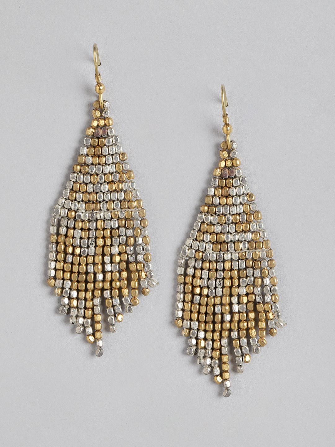 

Rang Gali Gold-Toned Feather Shaped Drop Earrings