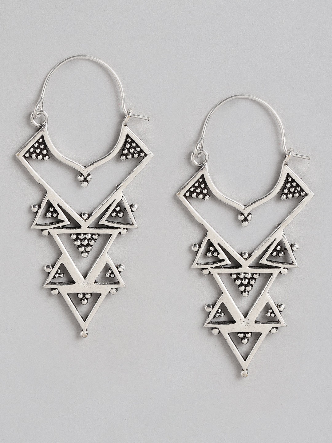 

Rang Gali Geometric German Silver Drop Earrings