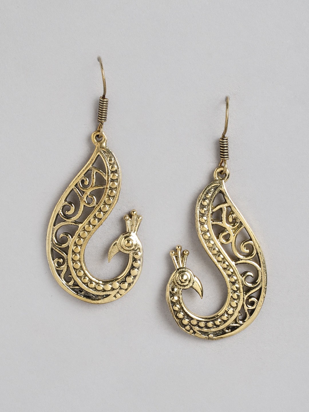 

Rang Gali Teardrop Shaped German Silver Drop Earrings, Gold