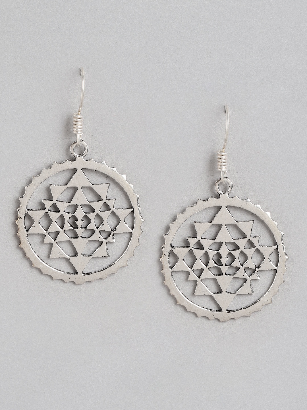 

Rang Gali Circular Drop German Silver Earrings