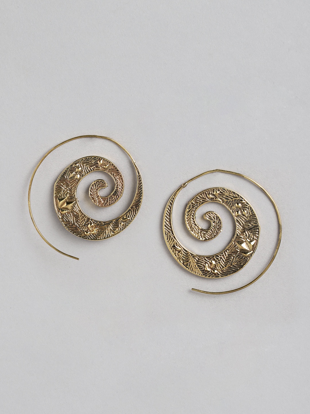 

Rang Gali Gold-Toned German Silver Spherical Drop Earrings