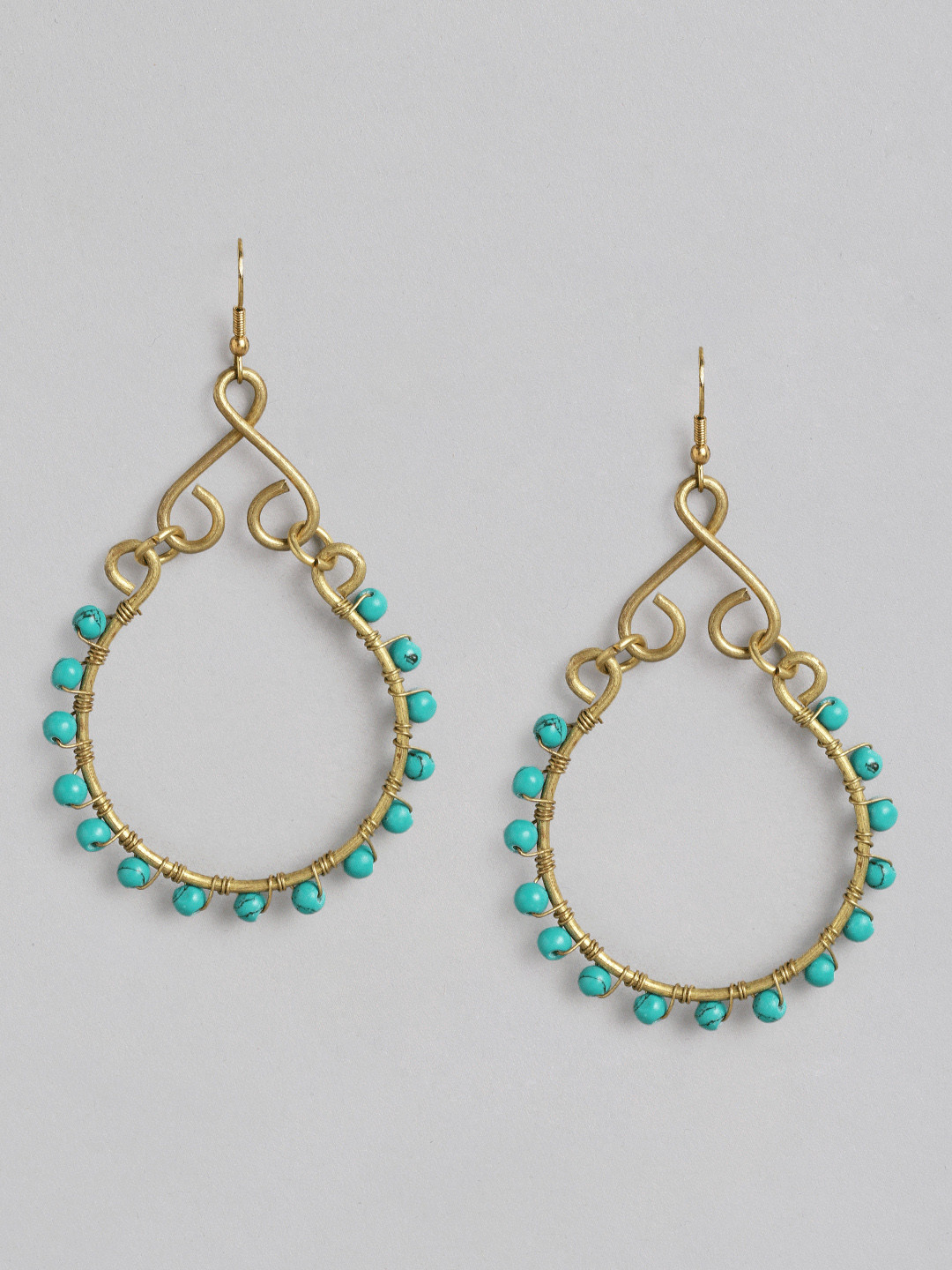 

Rang Gali Crystals Circular Drop Earrings, Green