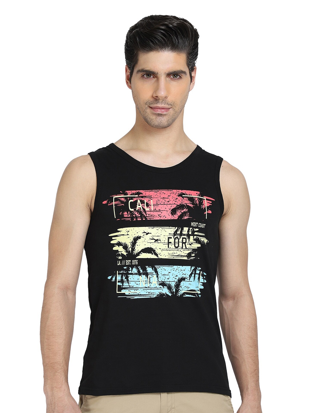 

DYCA Men Typographic Printed Cotton T-shirt, Black
