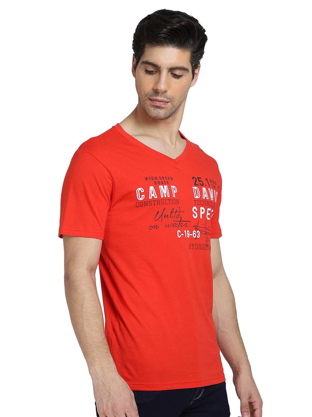 

DYCA Men Typography Printed Cotton T-shirt, Red