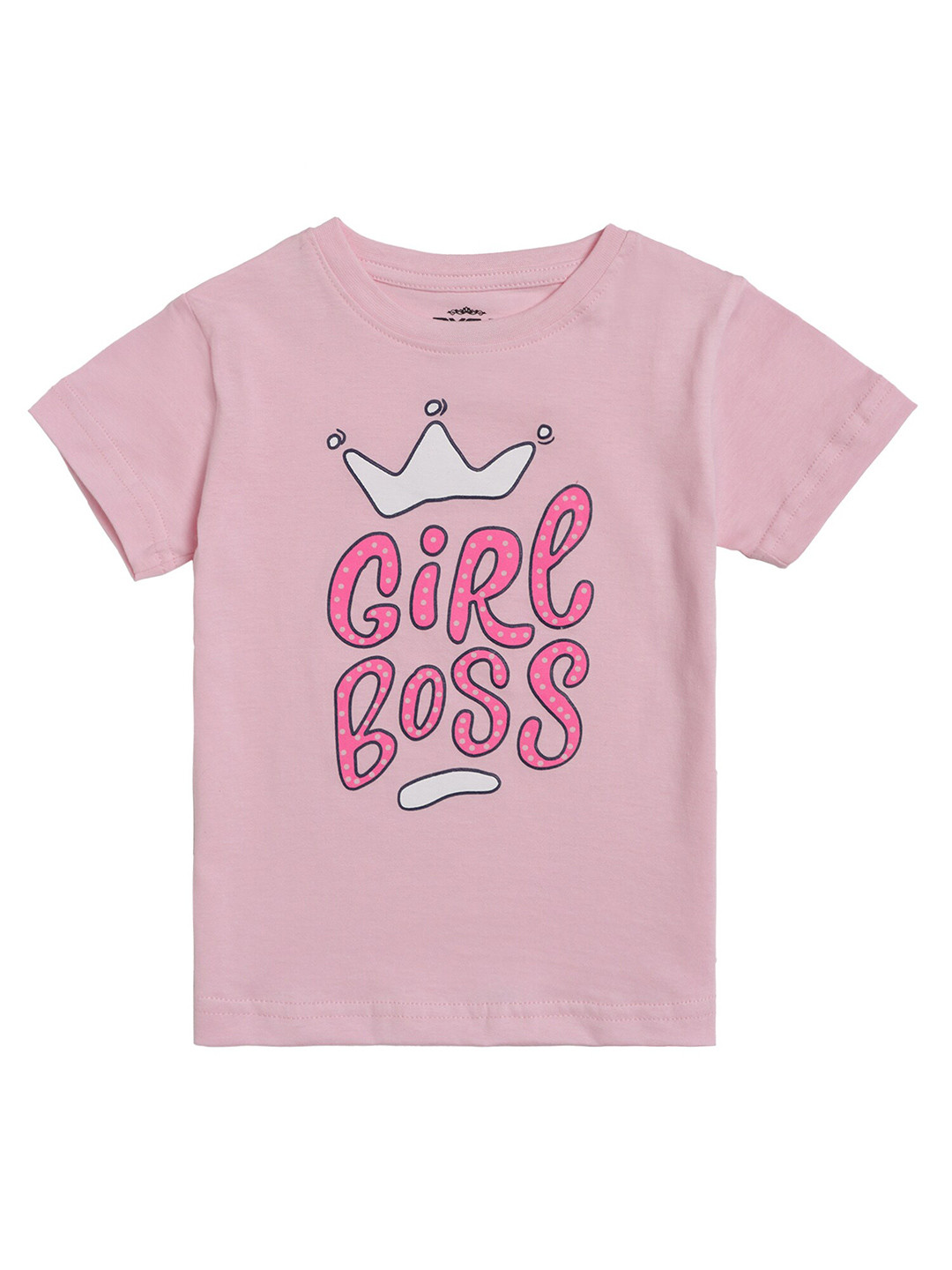 

DYCA Infant Girls Pink Typography Printed Cotton T-shirt