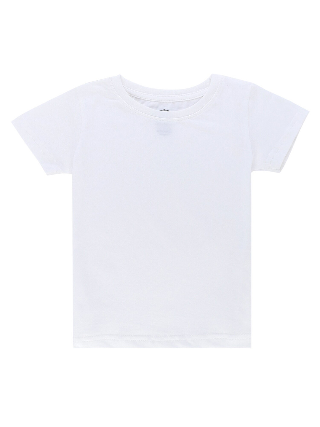 

DYCA Girls Round Neck Cotton T-shirt, White