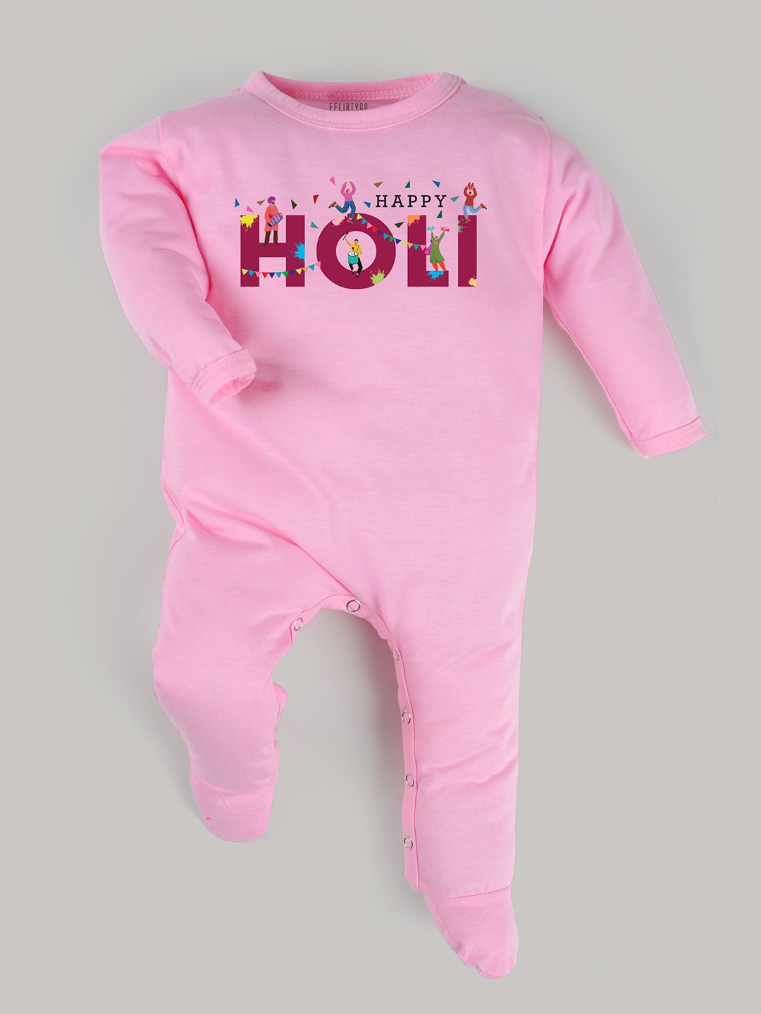 

FFLIRTYGO Infants Kids Printed Cotton Sleepsuit, Pink