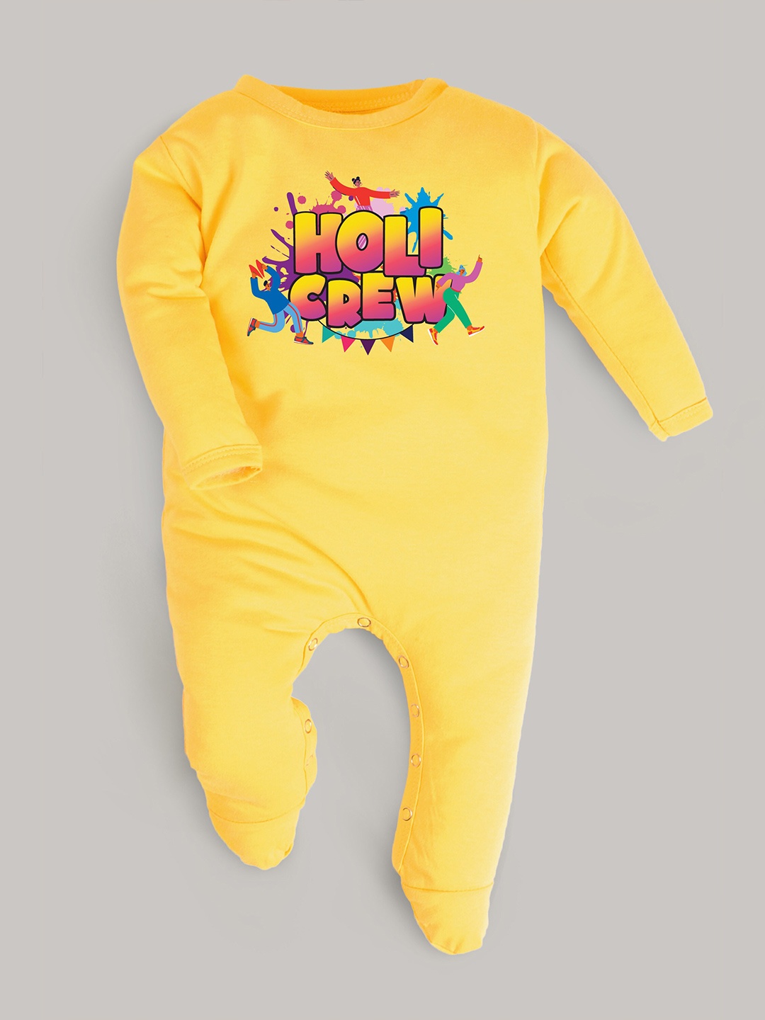 

FFLIRTYGO Infants Kids Printed Cotton Sleepsuit, Yellow