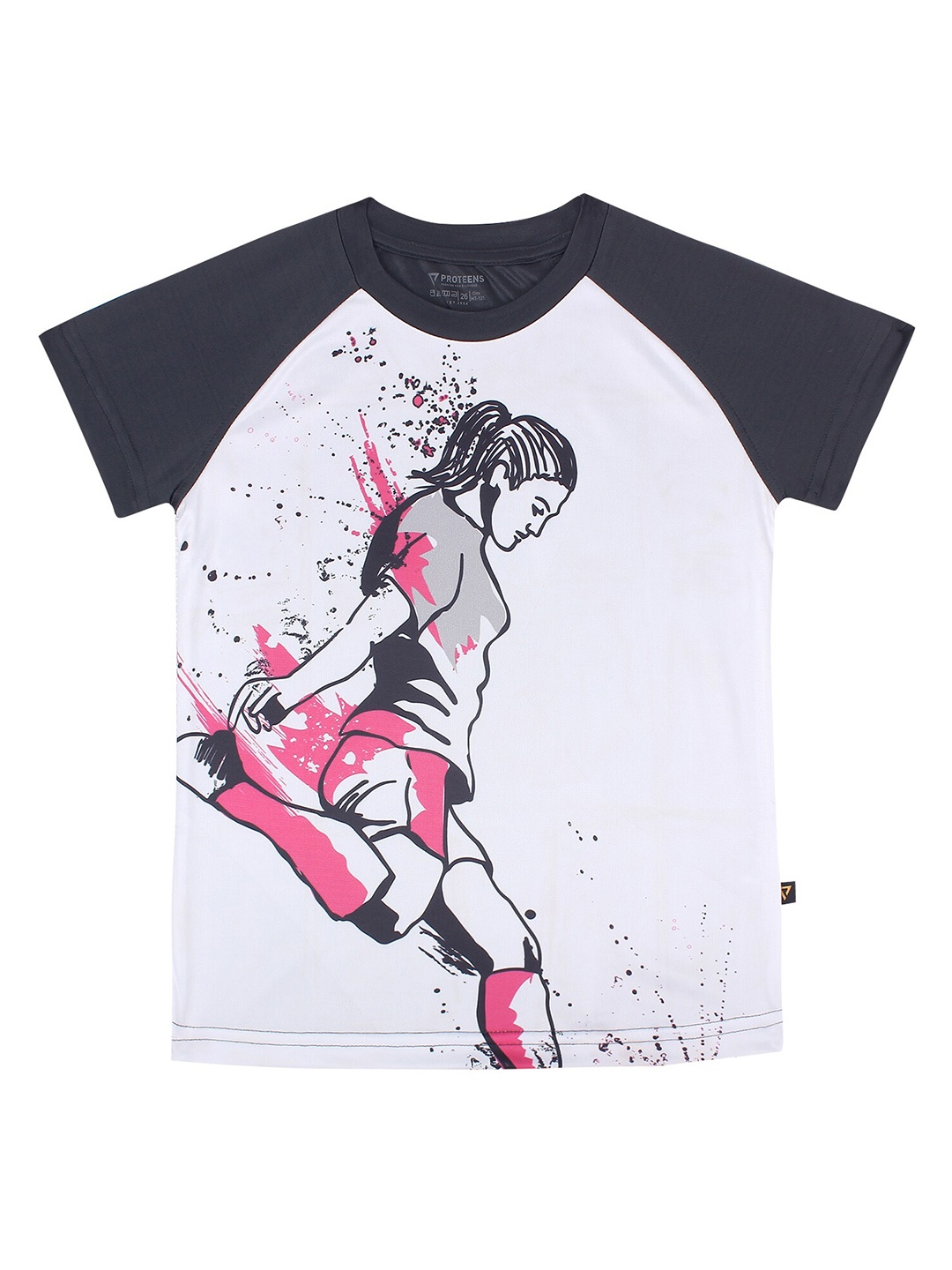 

PROTEENS Girls Graphic Printed Cotton T-Shirt, White
