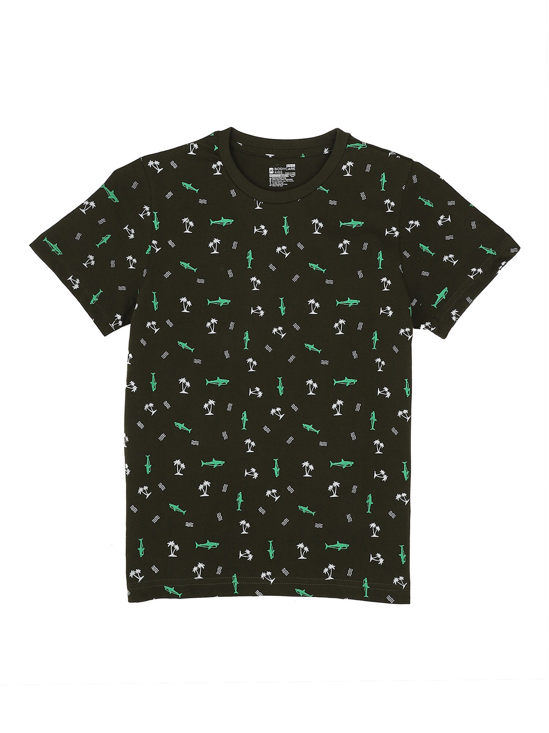 

PROTEENS Boys Conversational Printed Cotton T-shirt, Green