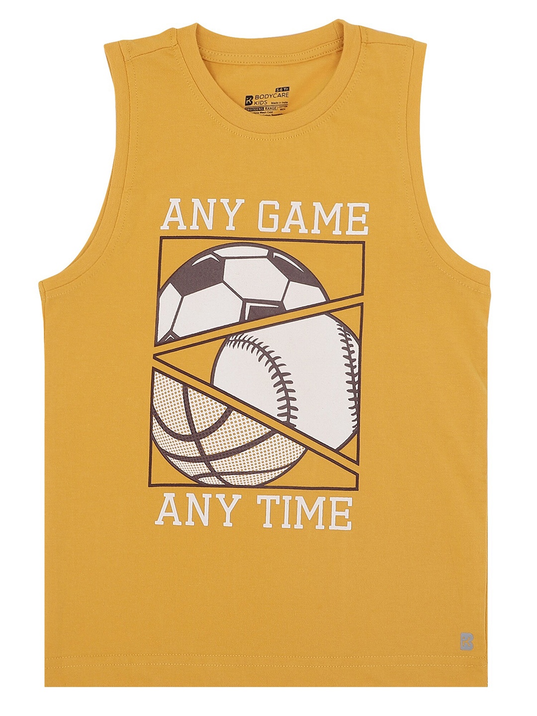 

PROTEENS Boys Graphic Printed Cotton T-shirt, Mustard