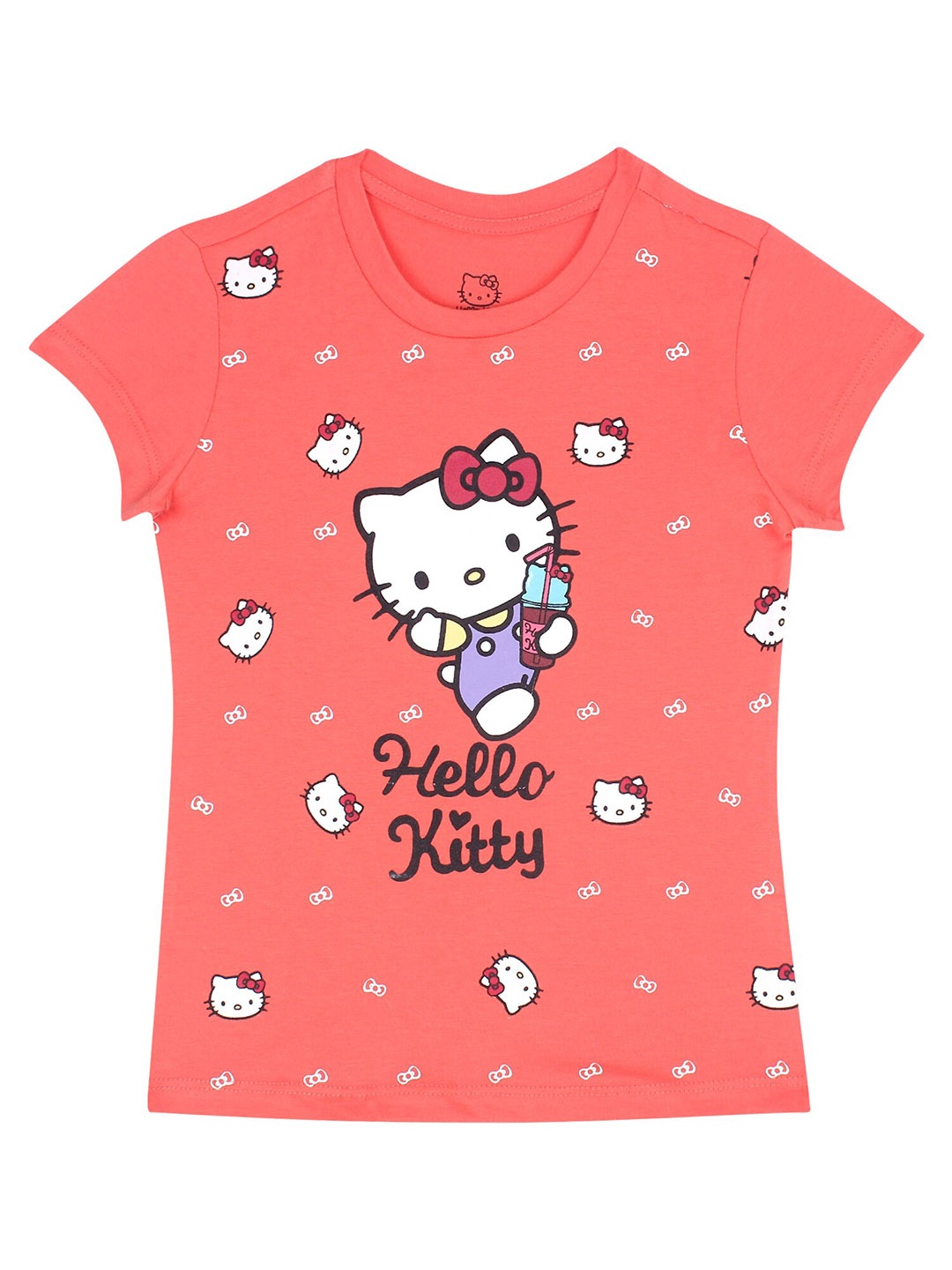 

PROTEENS Girls Hello Kitty Printed Cotton T-shirt, Red
