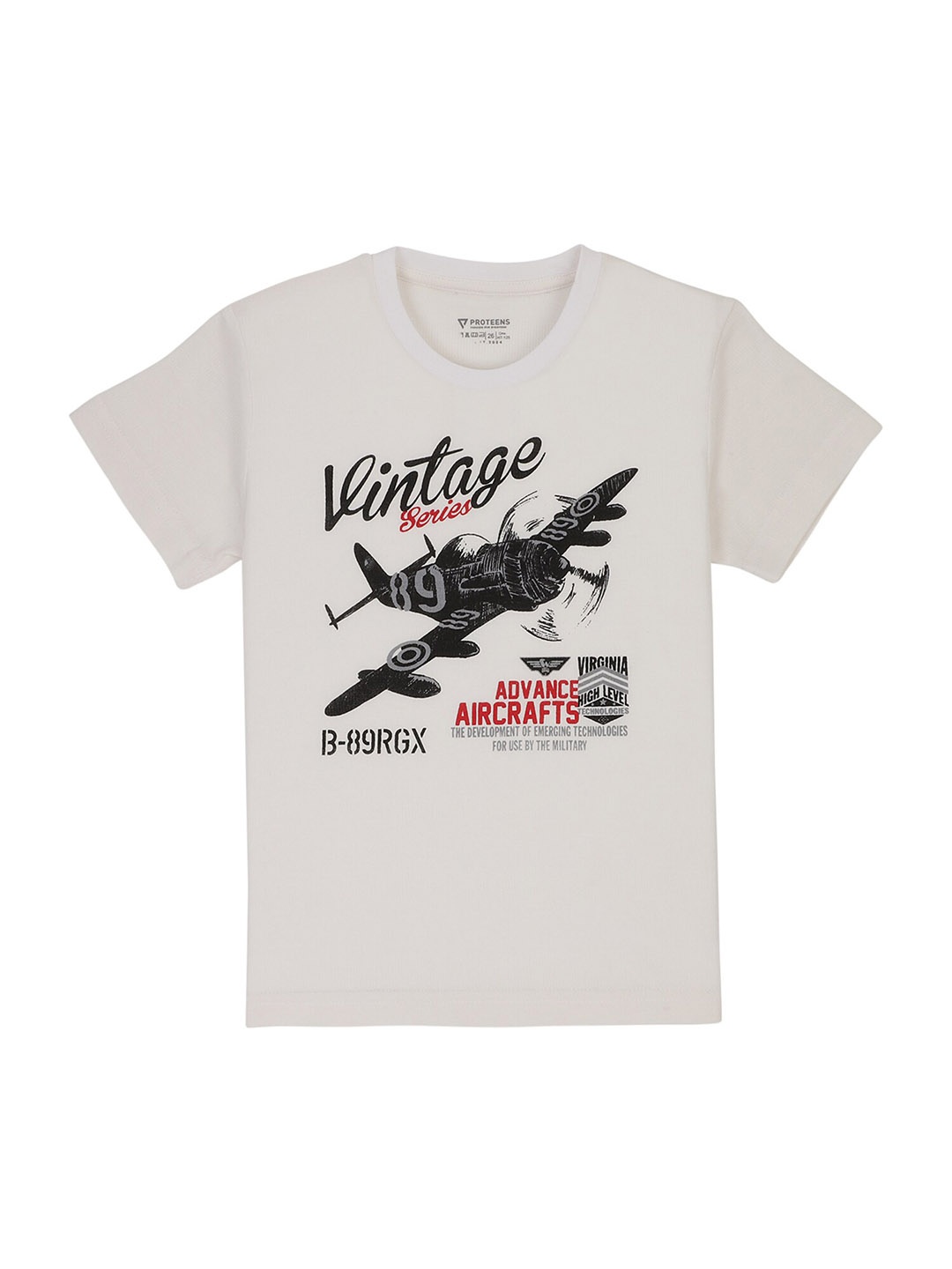 

PROTEENS Boys Printed Cotton T-shirt, White