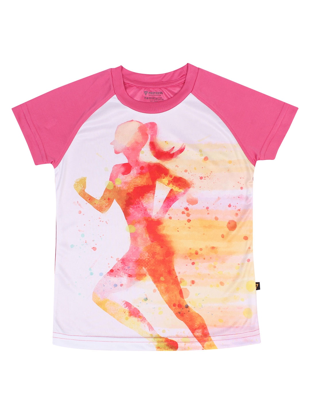 

PROTEENS Girls Printed Cotton T-shirt, White