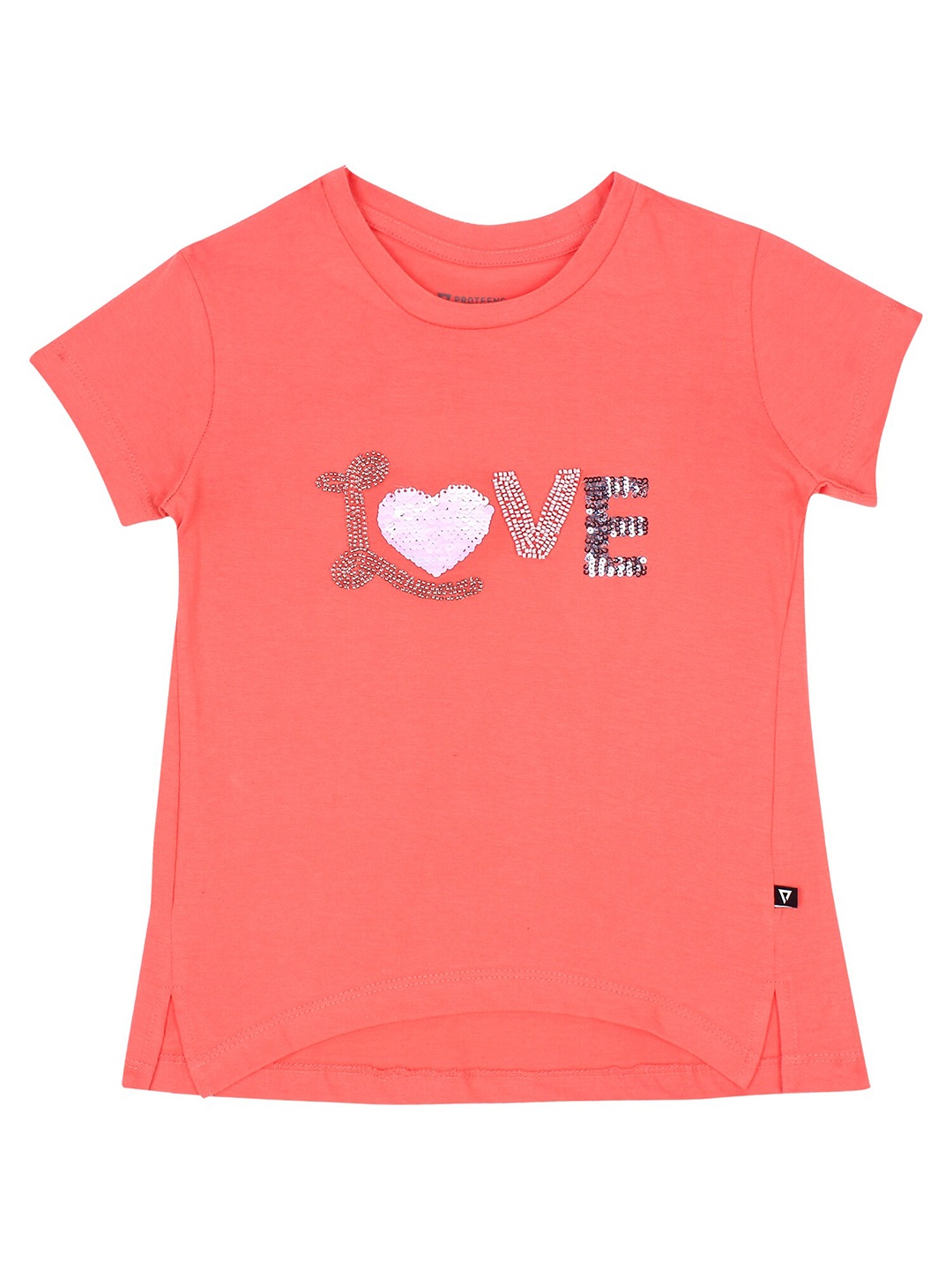 

PROTEENS Girls Typography Printed Cotton T-shirt, Orange